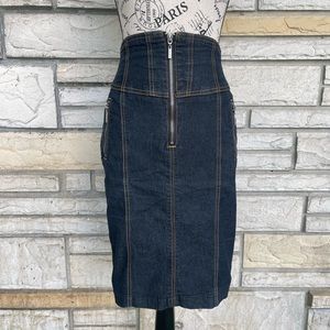 Vintage Knee Length Jean Skirt